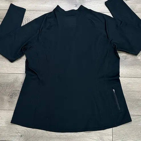 Coolibar Black 1/4 Zip Long Sleeve UPF Pullover Swim Shirt Coverup Size XL