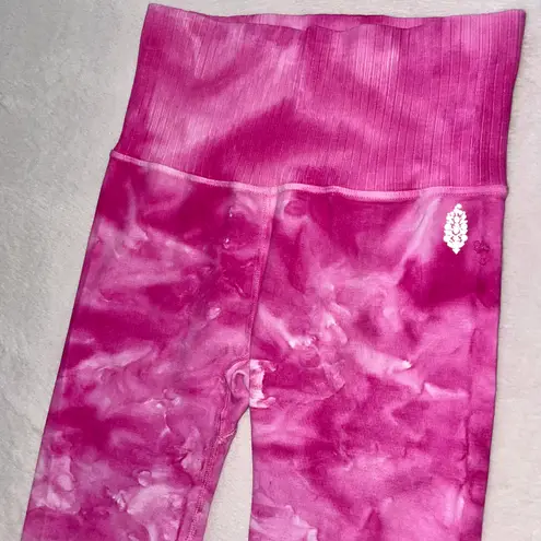 Free People Movement Women’s Good Karma Tie Dye 7/8 Full Length Pink Leggings size XS/S