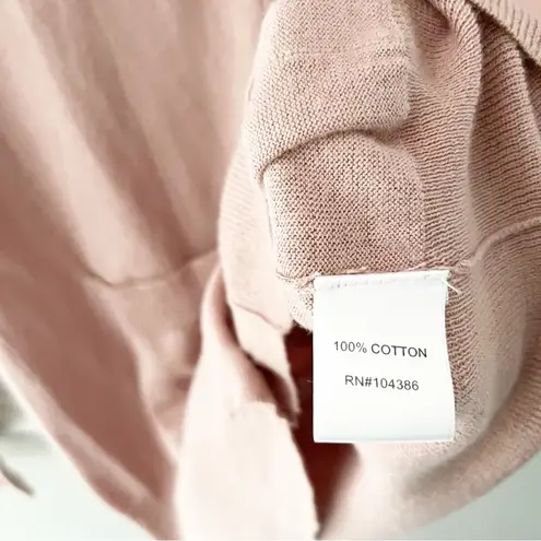 Garnet Hill Button Down Peachy Pink Lightweight Lagenlook Cardigan Sweater Small