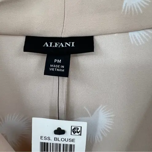 Alfani Woman's Beige Leaf Toss Top Size Petite Medium NWT