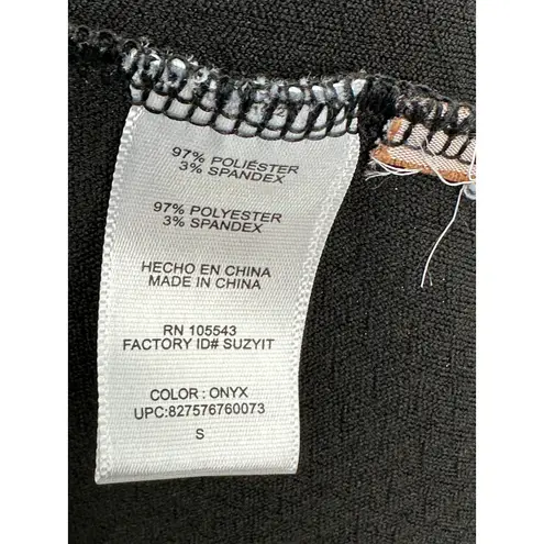 Daisy Fuentes Solid Black Scoop Neck Sleeveless Peplum Top Women's Size Small S