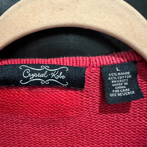 Vintage Cardinal Ugly Christmas Sweater Large Coquette Cottage Core Soft Girl Red