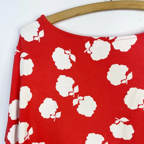 Boden USA Boden Miriam Jersey Knit Bell Sleeve Mini Dress Orange Red Floral Womens 16