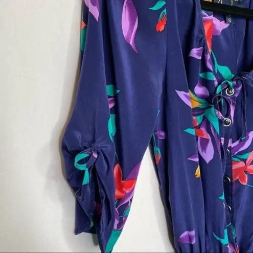 Yumi Kim Blue Floral Tie Waist Leah Romper Small