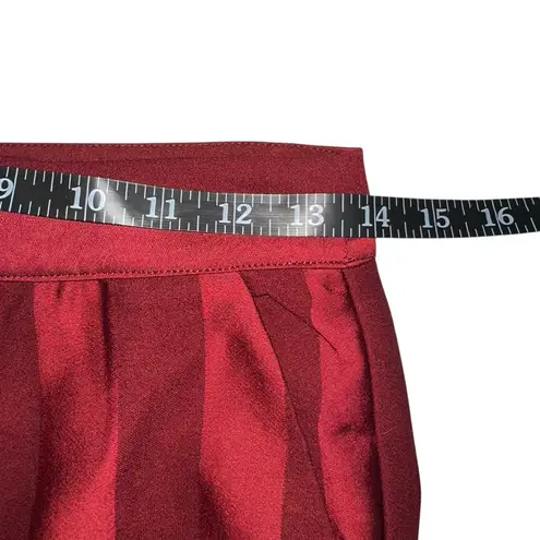 Endless Rose NEW Burgundy Satin Striped Wide Leg High Rise Pants SMALL