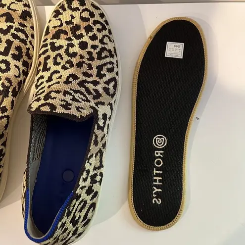 Rothy's  The Original Slip On Sneaker in Desert Cat Leopard Cheetah Print Size 8