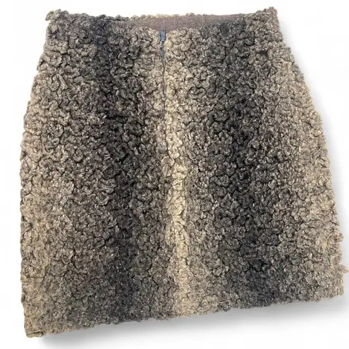 Options Made in Italy | S / 6 | Wooley Sherpa Knotted Teddi Min Skirt Sweater Brown