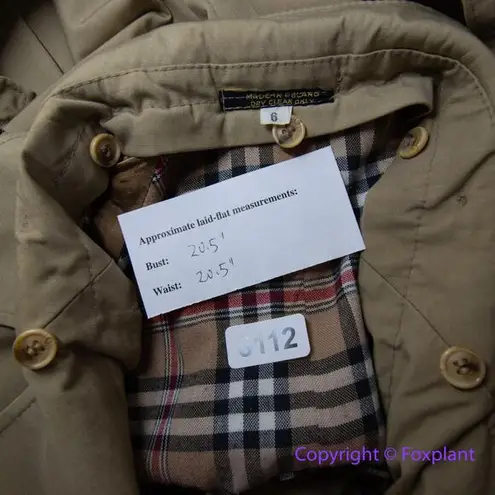 Vintage Charles Klein *flawed" womens trench coat double breasted, size 6 Brown