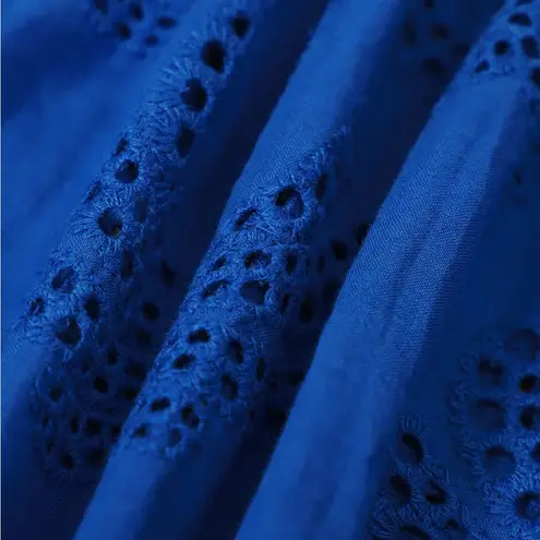 RIHOAS The Blue Sweetheart Neck Embroidery Slip Midi Dress 3 Size L