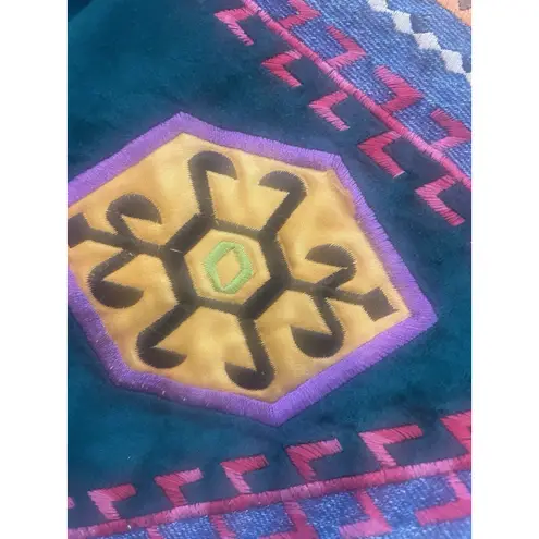 Hairston Roberson ROPA VTG Sz L Denim Embroidered Jacket Western USA LG Aztec Blue