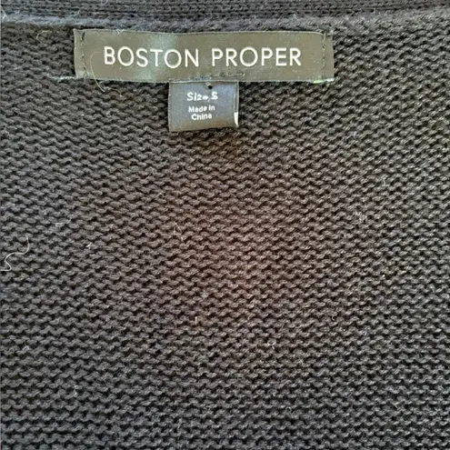 Boston Proper Crochet Knit Open Front Cardigan Sweater Duster Womans Small
