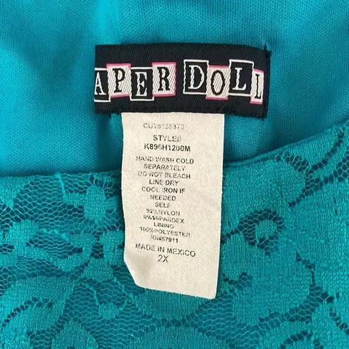 Paper Dolls Women’s Paper Doll teal lace overlay dress 2X