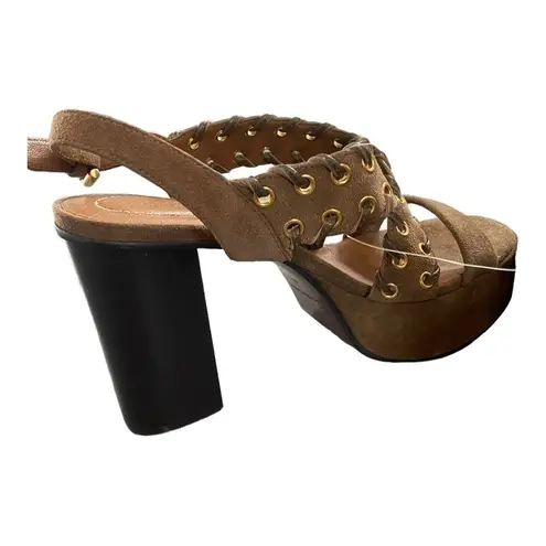 See By Chloe Suede Slingback Sandals Platforms 42