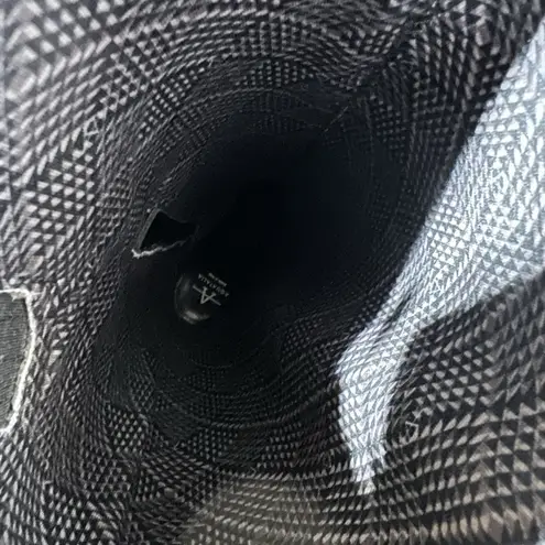 Aquatalia Black Croc-Embossed Leather Knee-High Boots 7.5 M Block Heel Zip Italy