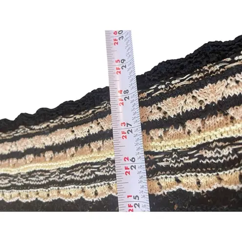 Belle Boho By Kim Gravel Textured Loose Knit Earth Tone Short Sleeve Sweater 3X Black