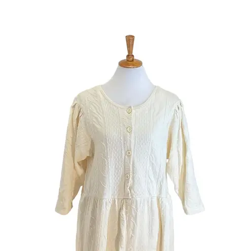 Harvey Celler Button Down Jumpsuit Cream Size M Vintage 90โs Cottagecore Boho Size M