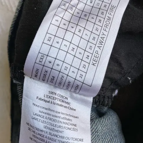 One Teaspoon  Distressed Blue Jean Shorts Dukes Low Waist Mini Denim Fox Black