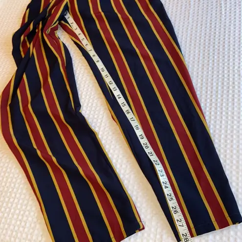 Lulumari Off-Shoulder Sleeveless Striped Jumpsuit Jumper Size M Navy Red Gold