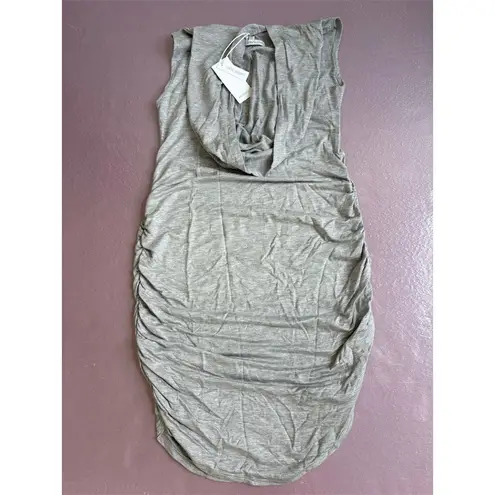 Antistar Women's Sleeveless Ruched Side Dress Medium Gray Casual New with tags