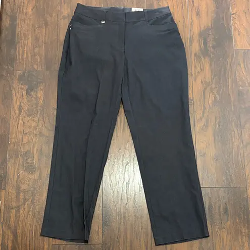 JM Collection  Curvy Fit Straight Leg Pants - Dark Gray