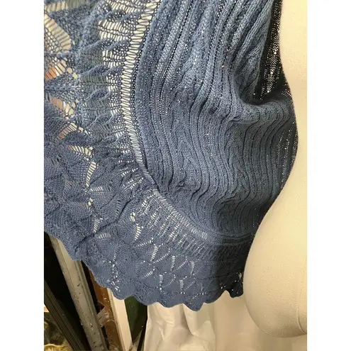 LRL Lauren Jeans Co Ralph Lauren Blue Knit Cardigan Sweater Women's M/M Cotton Size M