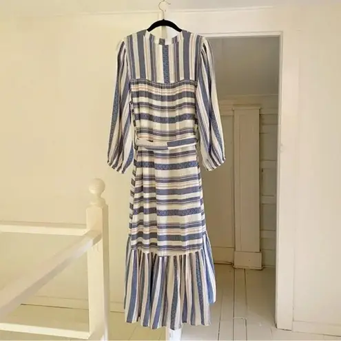 dRA Los Angeles Jenwin Directional Stripe Midi Dress NWT Blue/White Size M Blue Size M