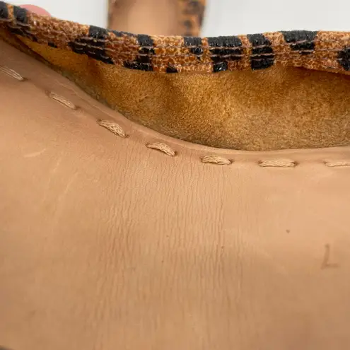 Tieks Leopard Print Ballet Flats Brown Tan Leather Foldable Travel Shoes Size 7