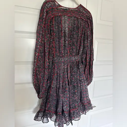 Ulla Johnson Eleni Floral Silk Minidress in Twilight