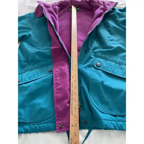 Pacific trail Vintage Coat Large Teal Purple Hooded Jacket Coat Lined Outerwear*