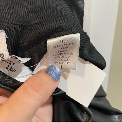 Edit by Nine Out and About Pleather Leggings Black Size Large