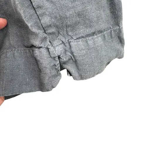 Bryn Walker Linen Pants Blue Pull On Lightweight Cropped Made in USA Extra Small