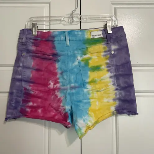 Judy Blue Tie Dye Cut Off Jean Shorts Hippie Los Angeles Size L