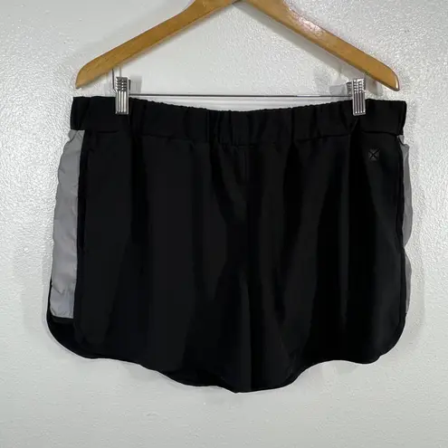 TomboyX Summit Athletic Shorts Moisture Wicking Black Womens XL Elastic Waist