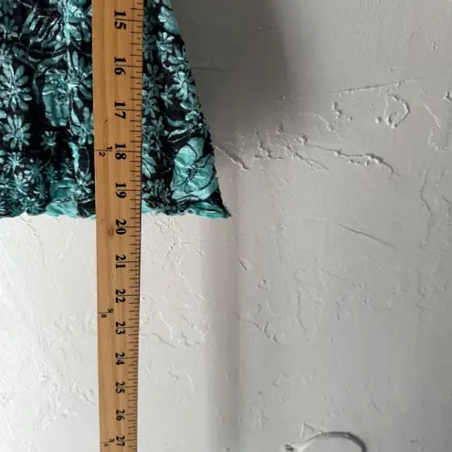 INC International Concepts Y2k Floral Lace Top Aqua Blue Black Fairy Whimsigoth