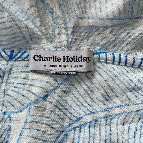 Charlie Holiday Antropologie Blue Leaf Print Swim Cover-Up