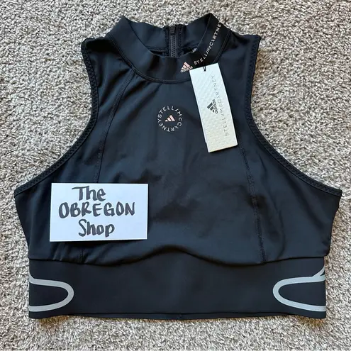 ADIDAS TRUEPACE HEAT RDY RUNNING HIGH NECK ZIP CROP TOP WOMENS SIZE XL BLACK NEW