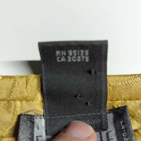 lafayette 148 Gold Brocade Fringe Silk Skirt Woman's Size 6 Knee Length Gold