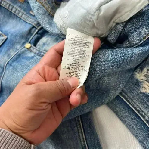 One Teaspoon  Light Wash Distressed Straight Leg Ankle Cotton Jeans Size …