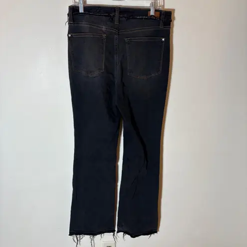 Judy Blue Slim Bootcut Jeans Faded Washed Black Distressed Hem Size 13/31
