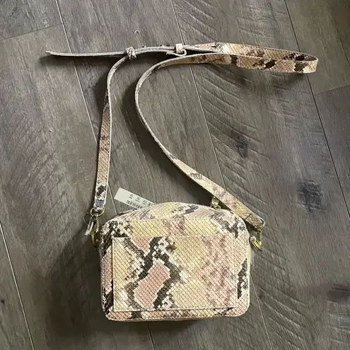 Madewell  The Transport Camera Bag Snake Embossed Leather Edition Blush Multi NWT