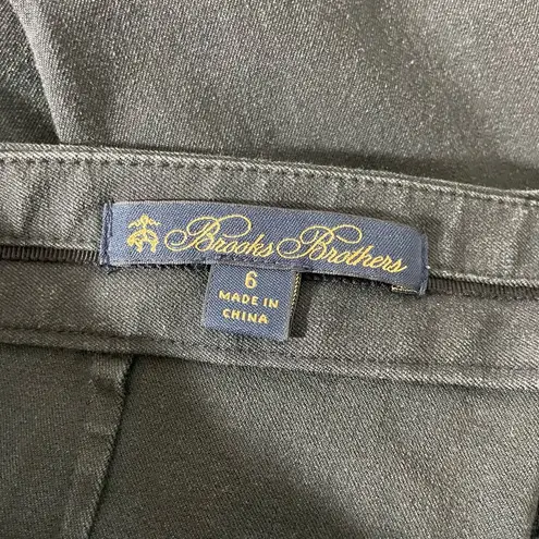 Brooks Brothers Womens Black Side-Zip Stretch Cotton Pants - Size 6 - Flat Front