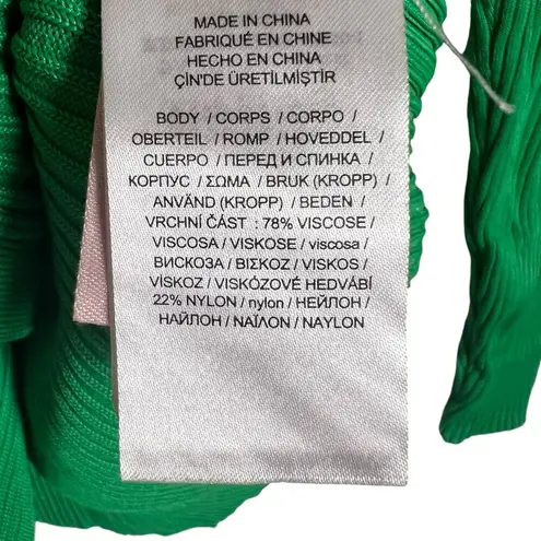 Lauren Ralph Lauren Green Collared Polo Ribbed Knit Cardigan Sweater Size M Size M