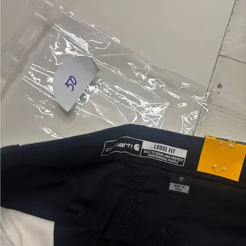 Carhartt  Professional Loose Fit Canvas Work Shorts Black Size 12 Womens New