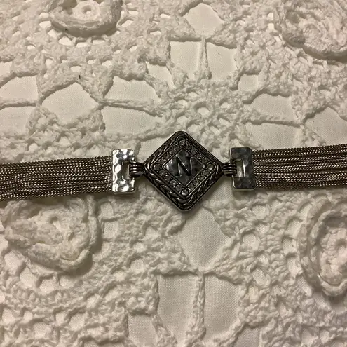 N Sign Sparkle Bracelet Silver