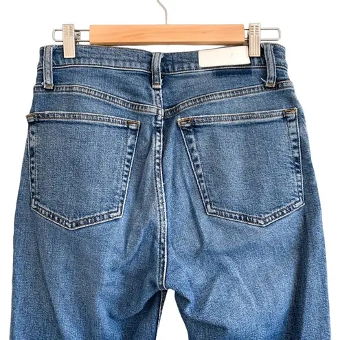 RE/DONE 90s High-Rise Ankle Crop Distressed Denim Jeans in Dusk Destroy 27