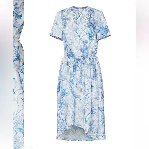 Cedric Charlier Toile Printed Drawstring Dress Blue Size 12