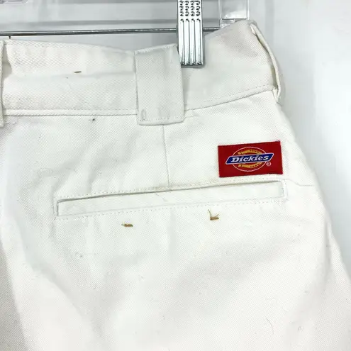 Dickies  Pants Women's Size 7/28 Relaxed Flat Front Cropped White NWT**