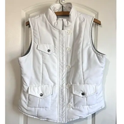 Sonoma  Life + Style Lined Vest Women's size S Zipper & Buttons Pockets White