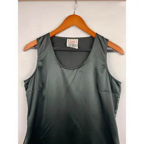 Very Vollbracht Womens Sleeveless Black Satin Top S Polyester/Spandex