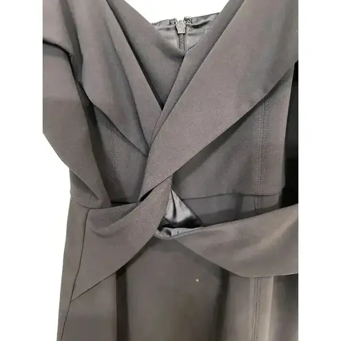 Parker Black Twist Front Bodycon Dress W/ Beaded Sleeves